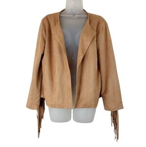 Escalier Tassel Fringe Faux Suede cardigan jacket